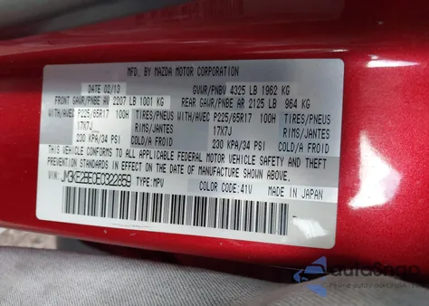 2014 Mazda Cx-5 Sport z USA, uszkodzony, nr VIN JM3KE2BE0E0322859